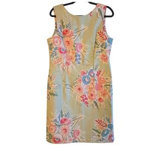 J. McLaughlin Floral Print Sleeveless Shift Dress Size 14 Pale Pastels